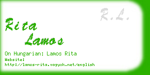 rita lamos business card